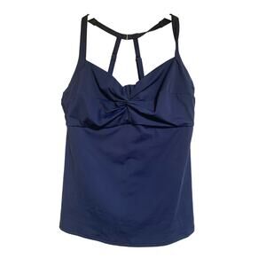 Title Nine Blue Adjustable Strap Tankini Underwire Top Womens Size 38D